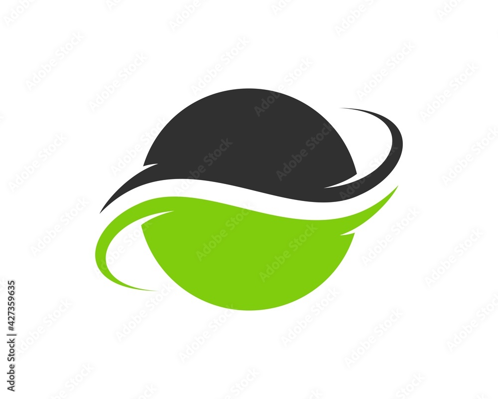 Abstract circle shape with swoosh Abstract circle shape with swoosh