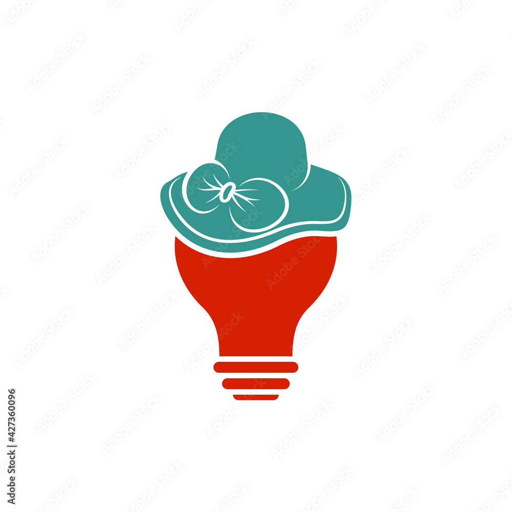 Bulb Hat logo design vector illustration, Creative Hat logo design concept template, symbols icons