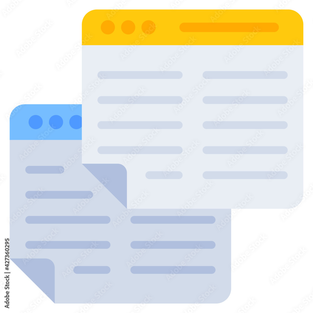 A flat design, icon of documents A flat design, icon of documents