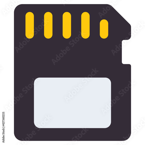 A flat design, icon of sd card