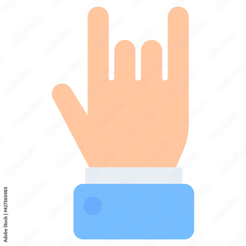A flat design, icon of Rock sign A flat design, icon of Rock sign