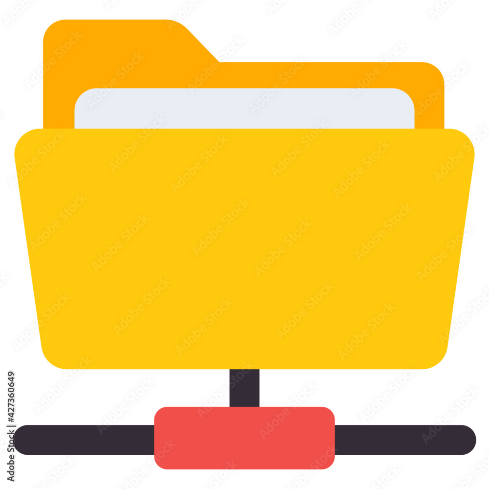 A flat design, icon of network folder A flat design, icon of network folder