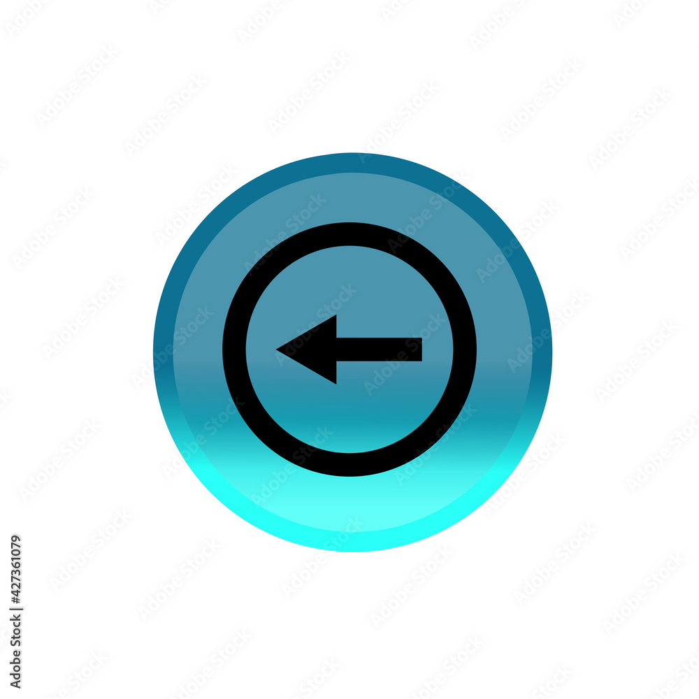 Arrow back button icon. blue round button. Editable stroke. Simple illustration mobile concept, web design, application, UI. Design template vector Arrow back button icon. blue round button. Editable stroke. Simple illustration mobile concept, web design, application, UI. Design template vector
