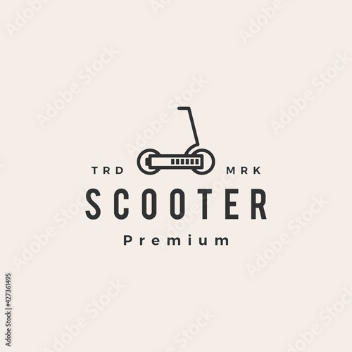 electric scooter battery hipster vintage logo vector icon illustration