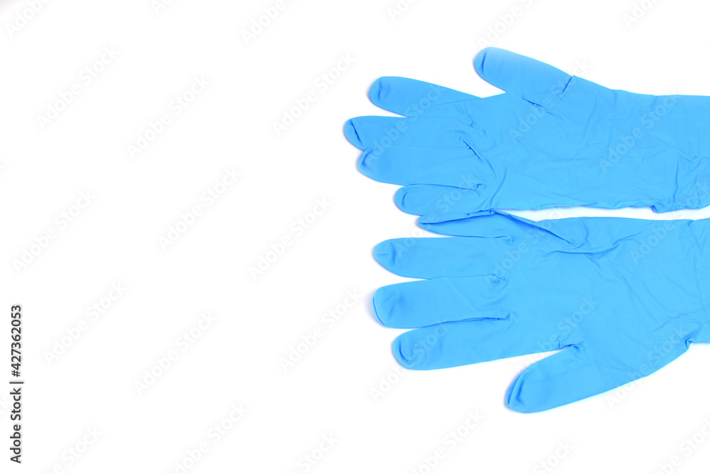 Blue gloves isolated on white background. Blue gloves isolated on white background.