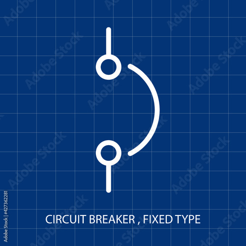 Symbol of Circuit Breaker (Fixed Type) Vector illustration Symbol of Electrical System Control