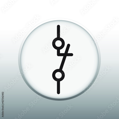 Normally Closed Auxiliary Contact (NC) Vector illustration symbol of Electrical System Control
