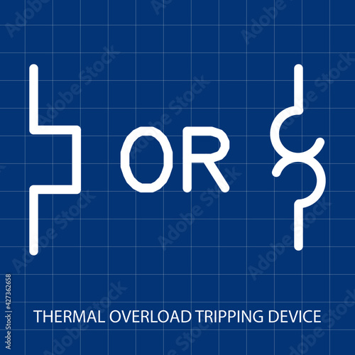 Symbol of  Thermal Overload Vector illustration symbol of Electrical System Control © Werachat