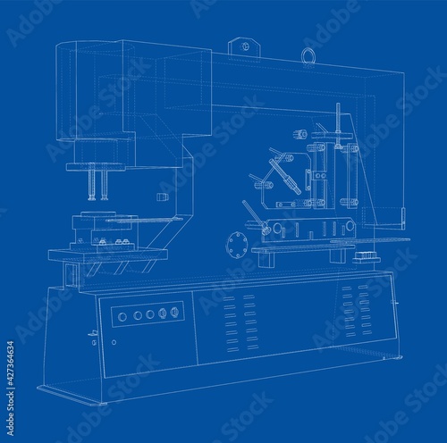 Metalworking CNC machine. Vector