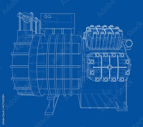 Air conditioning compressor. Vector