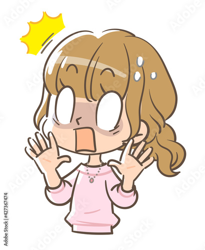 びっくり仰天に驚く女の子2