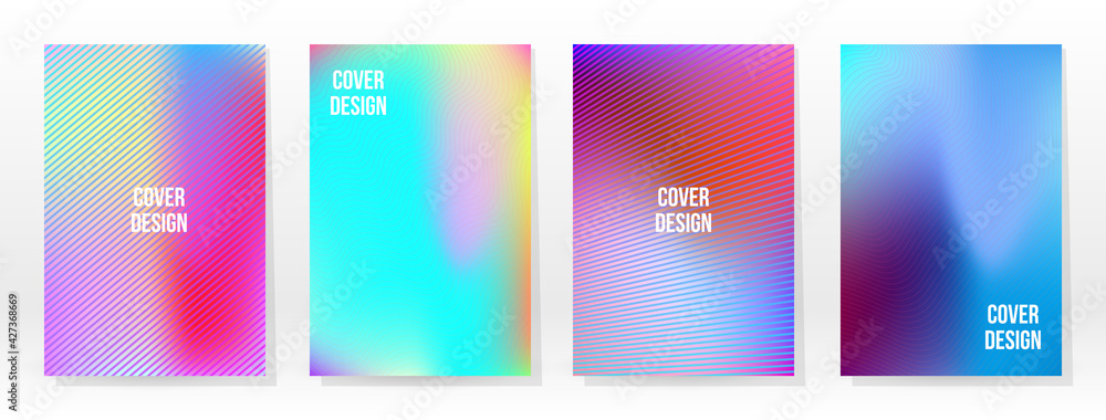 Fototapeta premium Minimal Poster. Pastel Soft. Rainbow Gradient Set