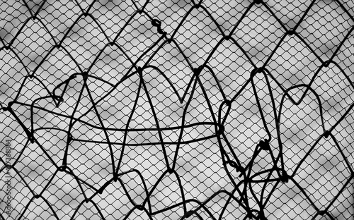 Bilde på lerret steel net isolated on white  background