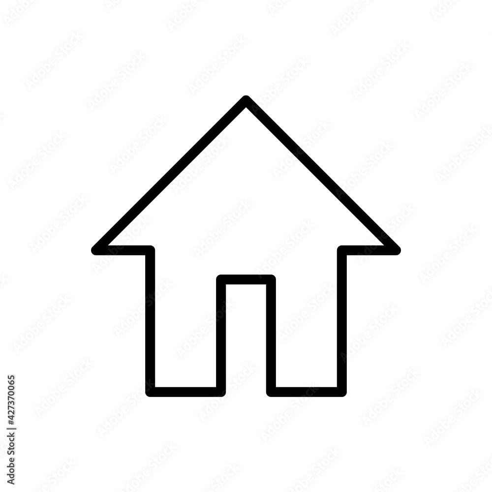 Home or house page thin line icon in black. Return to home page. Trendy flat style isolated symbol, sign for: illustration, outline, logo, mobile, app, emblem, design, web, site, ui, ux. Vector EPS 10 Home or house page thin line icon in black. Return to home page. Trendy flat style isolated symbol, sign for: illustration, outline, logo, mobile, app, emblem, design, web, site, ui, ux. Vector EPS 10