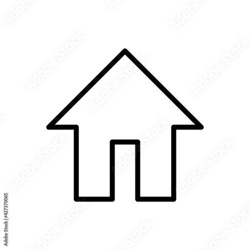 Home or house page thin line icon in black. Return to home page. Trendy flat style isolated symbol, sign for: illustration, outline, logo, mobile, app, emblem, design, web, site, ui, ux. Vector EPS 10