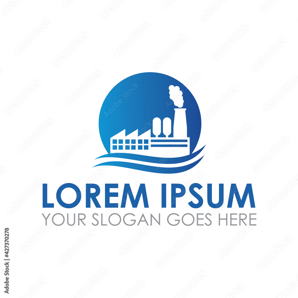 Obraz premium factory industry vector , industrial logo