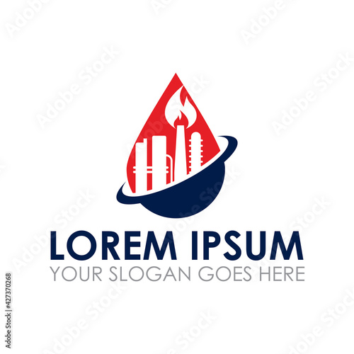 oil factory vector , industry logo