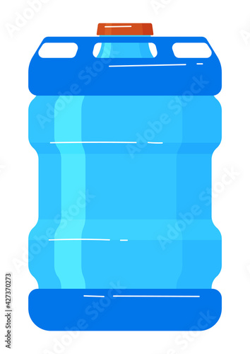 Empty container, use canister isolated on white, gasoline tank, storage equipment, design, flat style vector illustration.