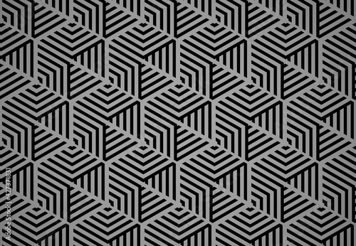 Abstract geometric pattern with stripes  lines. Seamless vector background. Black and gray ornament. Simple lattice graphic design
