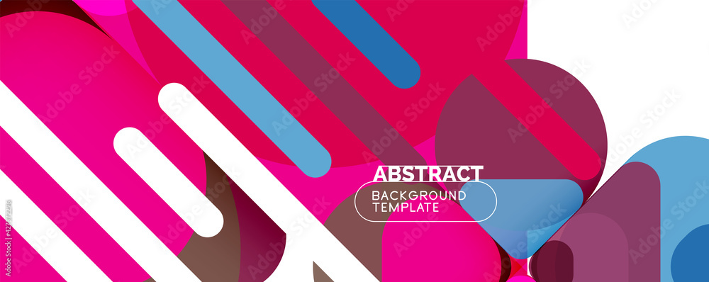 Modern geometric round shapes and dynamic lines, abstract background. Vector illustration for placards, brochures, posters and banners Modern geometric round shapes and dynamic lines, abstract background. Vector illustration for placards, brochures, posters and banners
