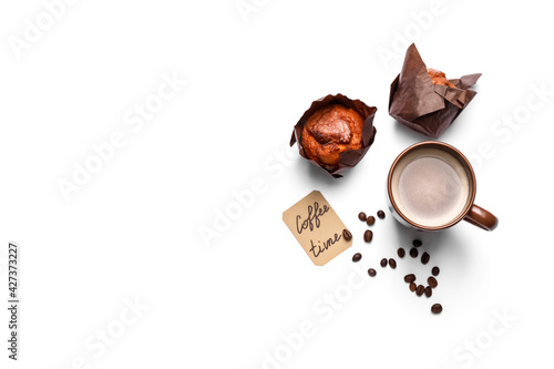 Overhead view of coffee mug...