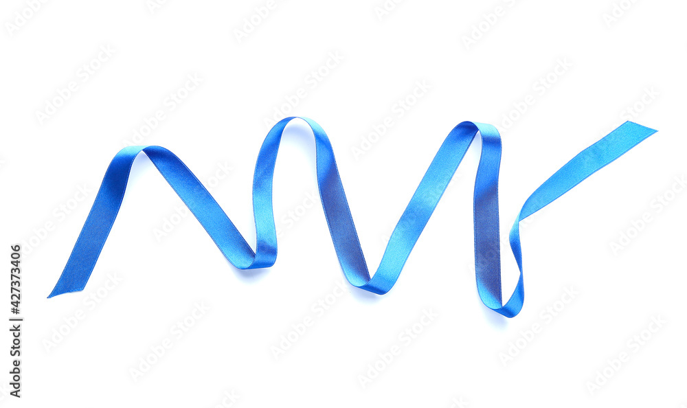 Blue ribbon on white background Blue ribbon on white background