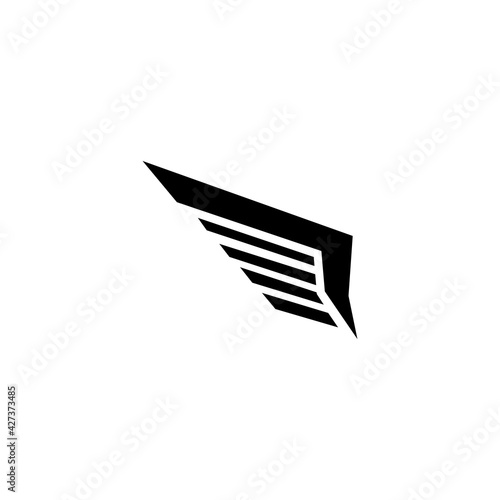 Wings vector icon. Eagle bird heraldic flying Falcon Phoenix Hawk logo.Vector illustration.