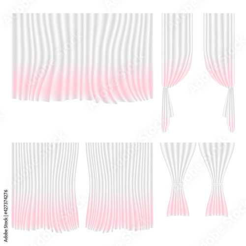 pink and white background curtain