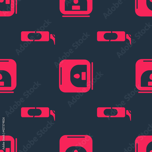 Set Spray can for hairspray and Aroma lamp on seamless pattern. Vector