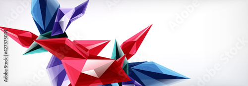 Vector 3d triangles and pyramids abstract background for business or technology presentations, internet posters or web brochure covers