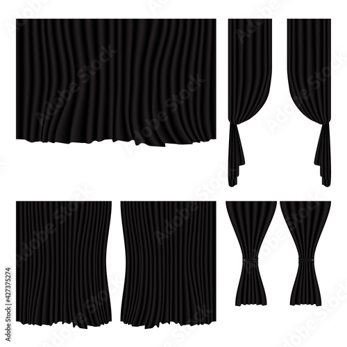set of black curtain