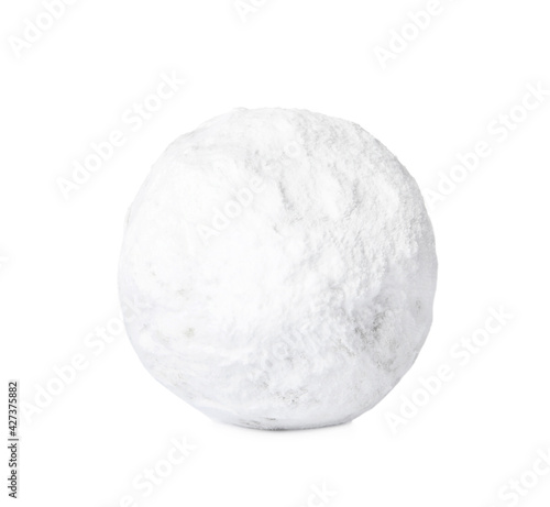 Tasty Christmas snowball cookie isolated on white