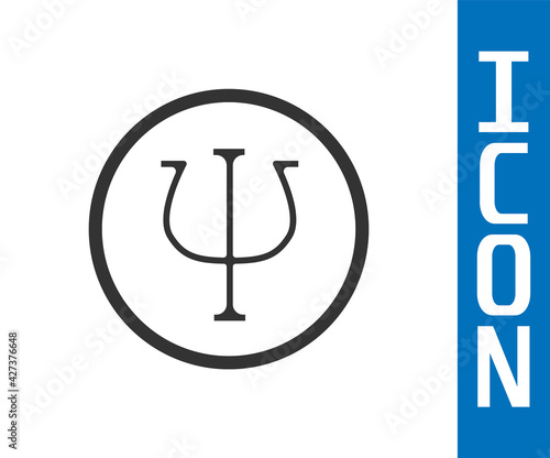 Grey Psychology icon isolated on white background. Psi symbol. Mental health concept, psychoanalysis analysis and psychotherapy. Vector