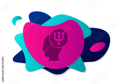 Color Psychology icon isolated on white background. Psi symbol. Mental health concept, psychoanalysis analysis and psychotherapy. Abstract banner with liquid shapes. Vector