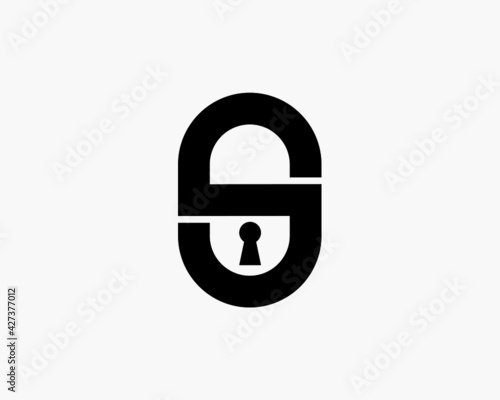 Letter S with padlock symbol