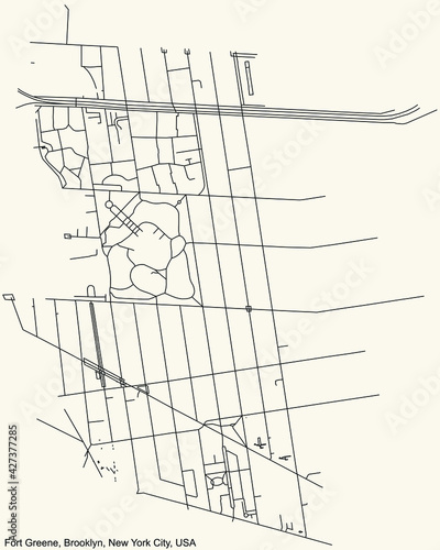 Photography Black simple detailed street roads map on vintage beige background of the quarte
