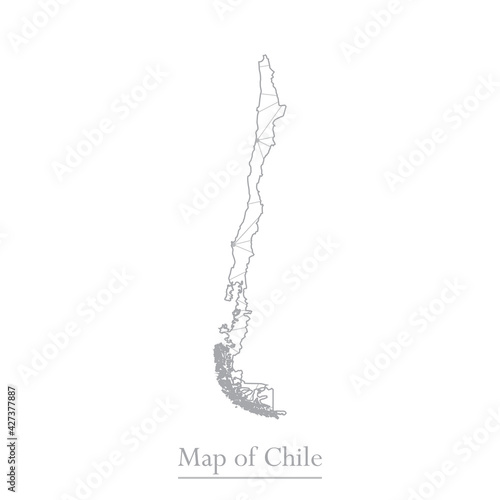 Vector map of Chile with trendy triangles design polygonal abstract. Vector illustration eps 10