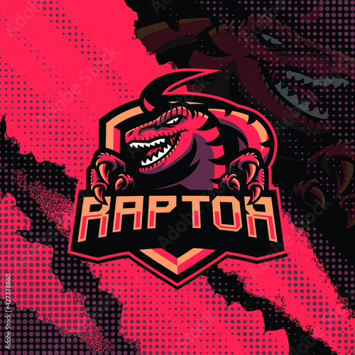 Raptor mascot logo design illustration