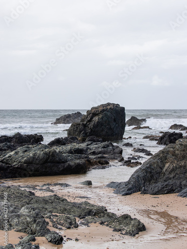 A big rock in Flynns Beach coastline, Port Macquarie, Australia.