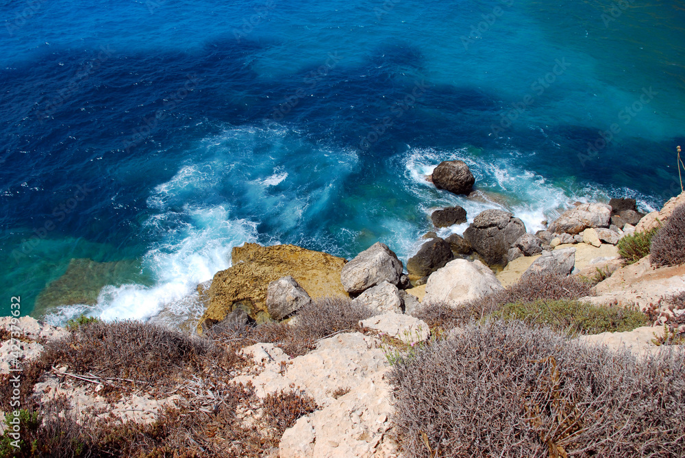 Obraz premium Shore of Lampedusa, Europe. Summer 2009.