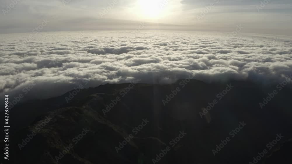 Mountain landscape above clouds in Madeira Mountain landscape above clouds in Madeira