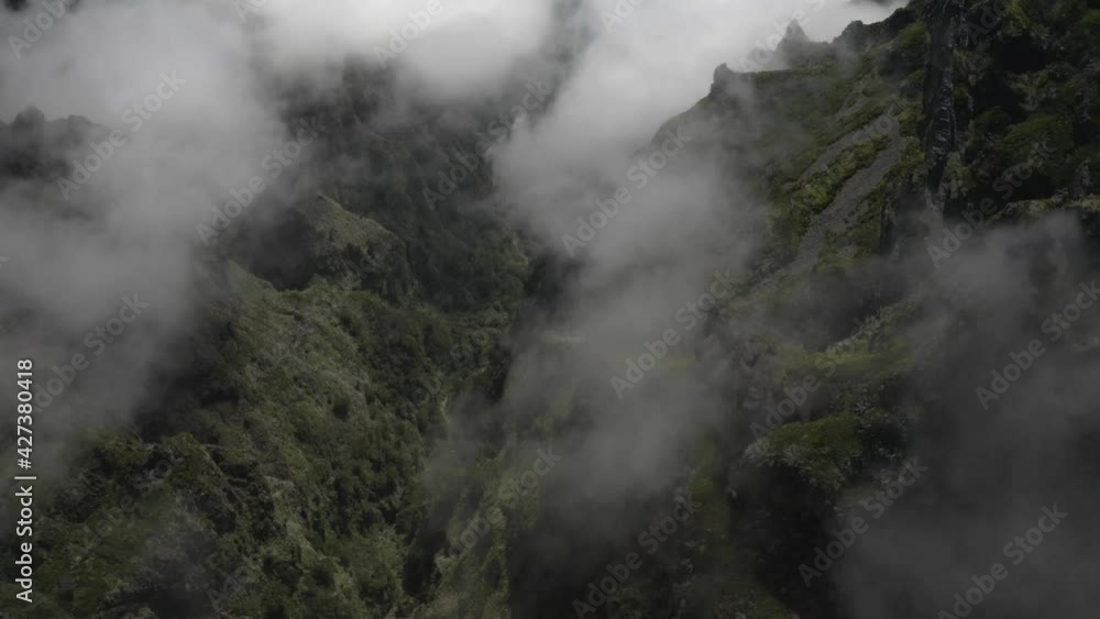 Mountain valley landscape with clouds in Madeira Mountain valley landscape with clouds in Madeira