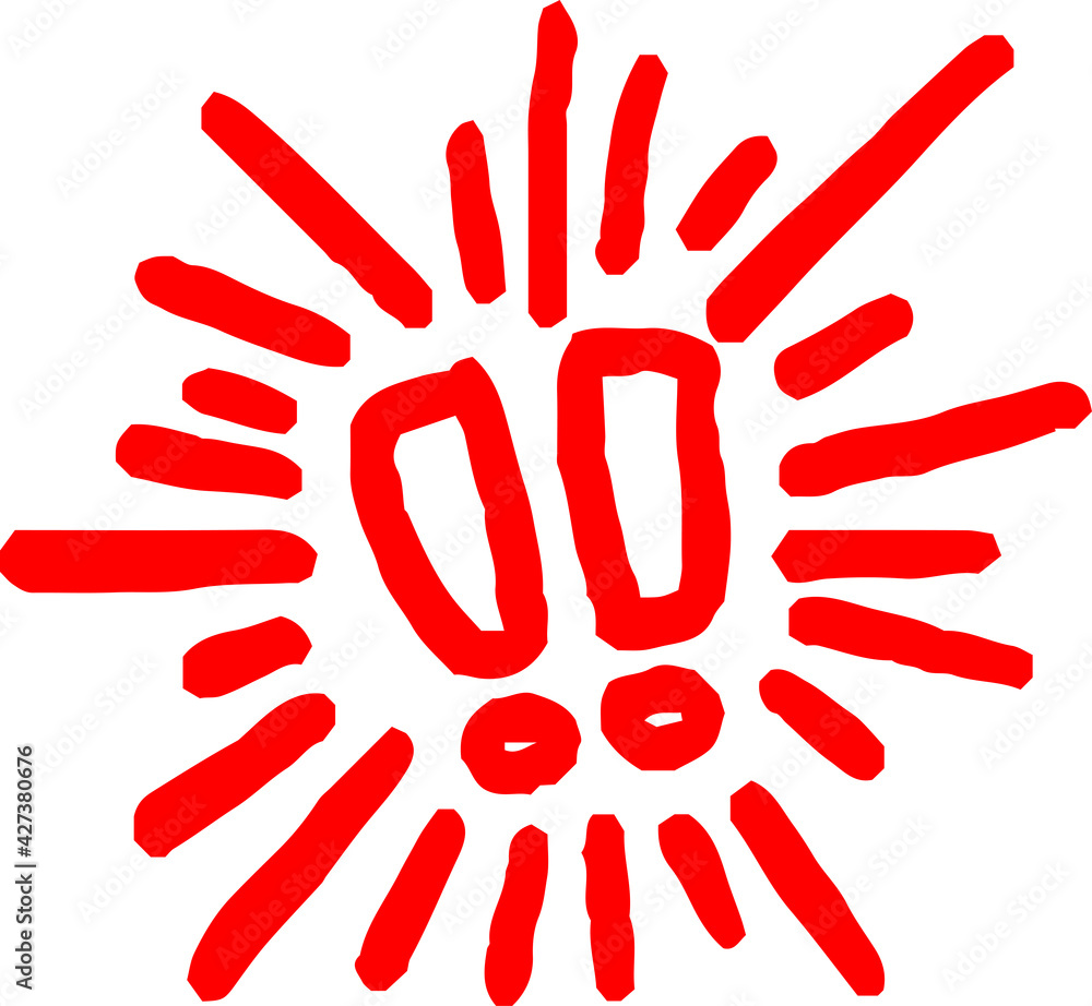 Obraz premium Red Hand-painted caution mark