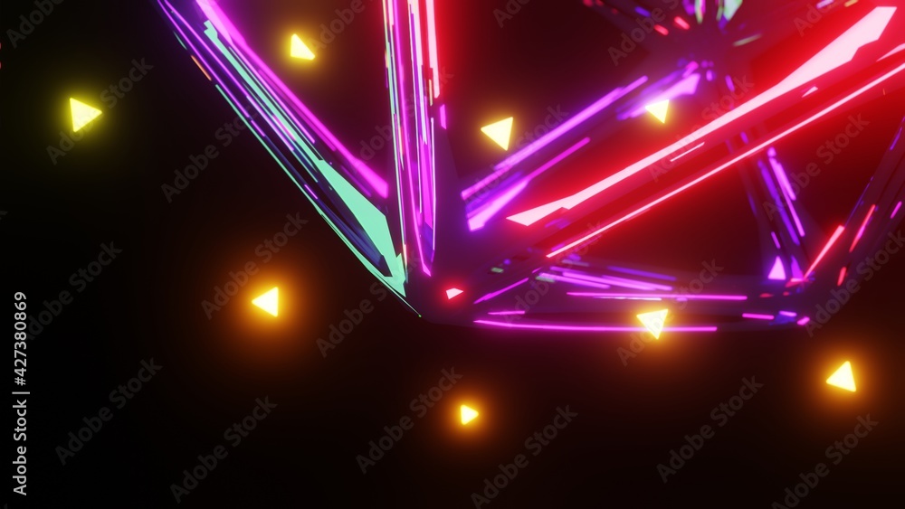 Obraz premium Abstract futuristic sci-fi neon and digital light background