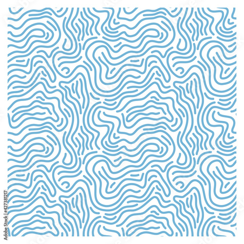 Seamless pattern of blue mono ink waves.