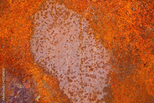 View of a beautiful rusty piece of metal, background, texture.