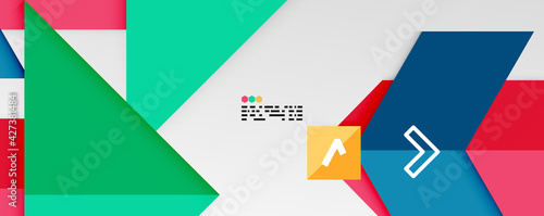 Free Download Shiny color triangles and geometric shapes vector abstract background - GFXLoad
