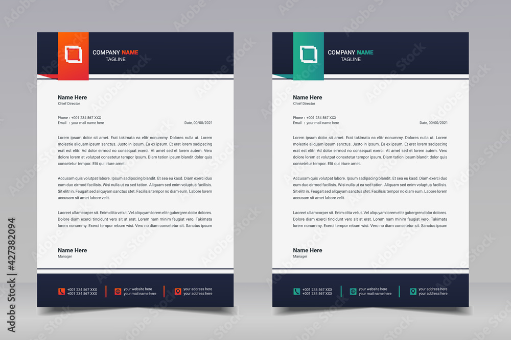 Letterhead design template. Creative and elegant modern business A4 letterhead template for your project design. Illustration vector Letterhead design template. Creative and elegant modern business A4 letterhead template for your project design. Illustration vector
