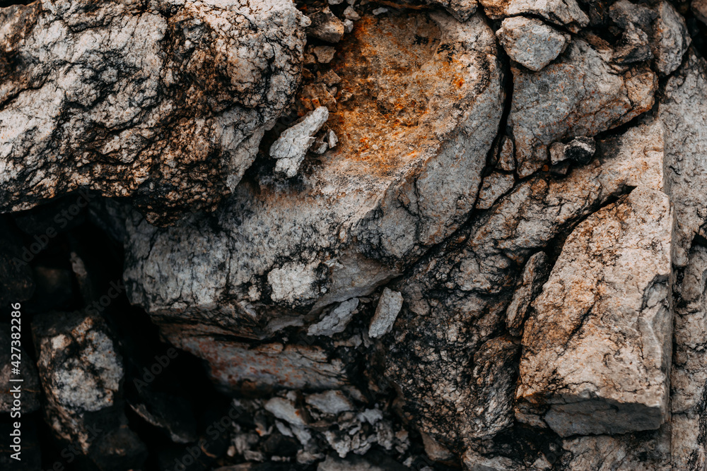 Mining process. Rocks for mining. Big gray limestone. Mining process. Rocks for mining. Big gray limestone.