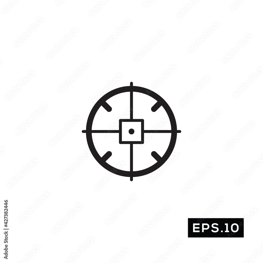 Scope icon vector. Crosshair icon or logo symbol vector Scope icon vector. Crosshair icon or logo symbol vector